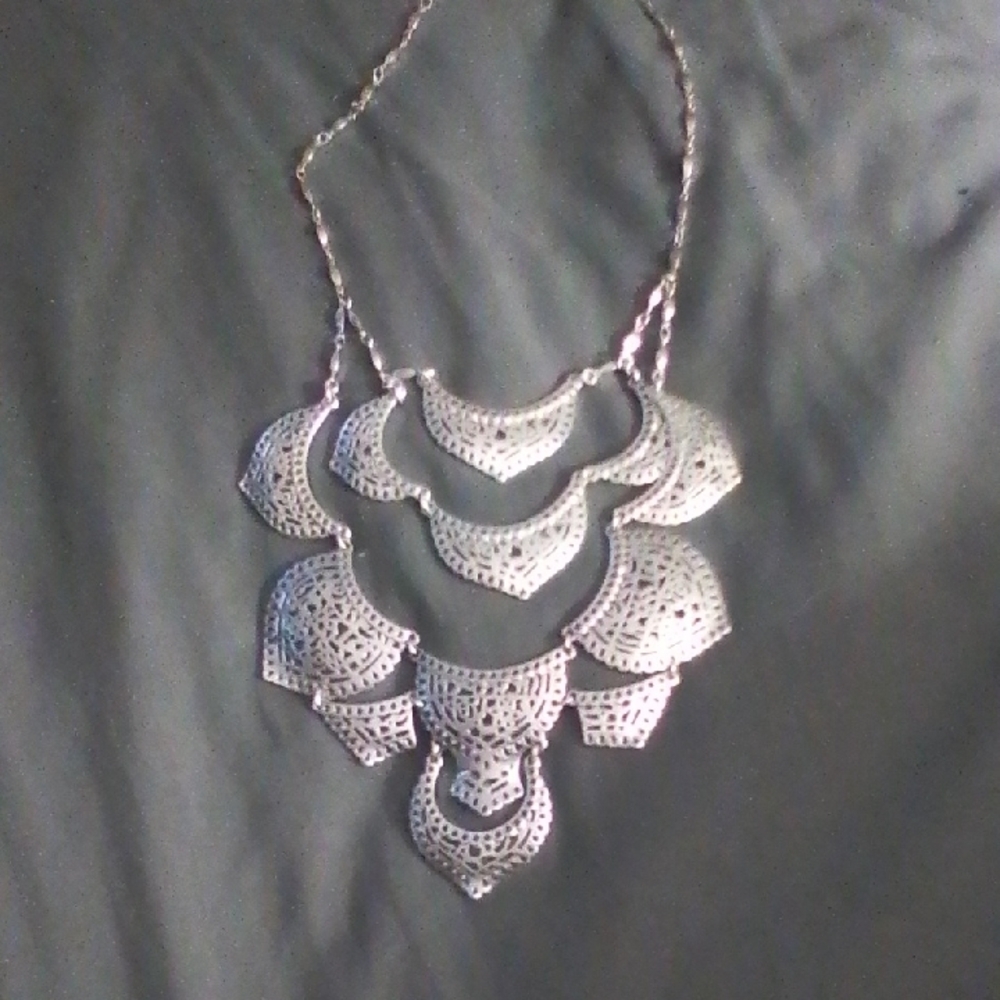 Elegant Silver Statement Necklace
